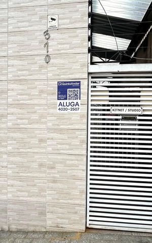 Casa para alugar com 26m², 1 quarto e sem vaga Casa para alugar com 26m², 1 quarto e sem vagaPlaca instalada na fachada do imóvel