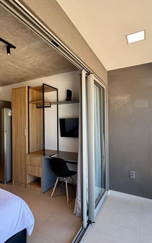 Studio para alugar com 25m², 1 quarto e sem vaga Studio para alugar com 25m², 1 quarto e sem vagaSacada
