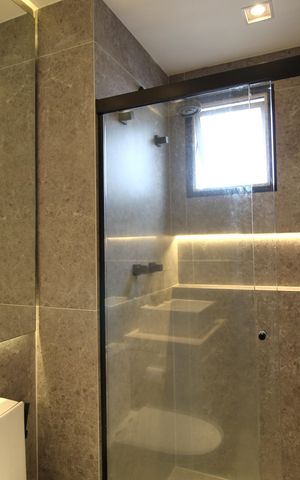 Apartamento para alugar com 90m², 1 quarto e 2 vagasBanheiro da Suíte