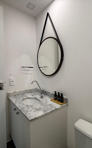 Studio para alugar com 27m², 1 quarto e sem vaga Studio para alugar com 27m², 1 quarto e sem vagaBanheiro da Suíte