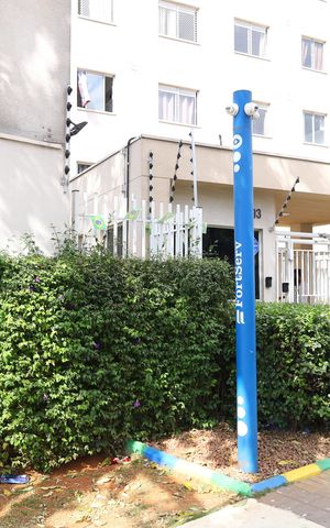 Apartamento à venda com 32m², 2 quartos e sem vagaPlaca GRANDE instalada na fachada do condomínio, dia 29.07.2026 - Código da placa: SWRM-1593