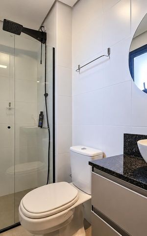 Studio para alugar com 25m², 1 quarto e sem vaga Studio para alugar com 25m², 1 quarto e sem vagaBanheiro