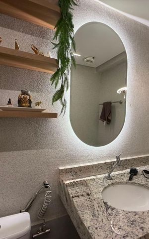 Apartamento para alugar com 65m², 2 quartos e 1 vaga Apartamento para alugar com 65m², 2 quartos e 1 vagaBanheiro social