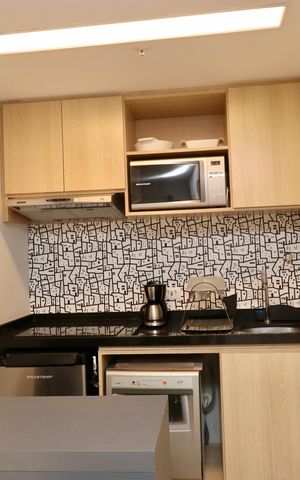 Studio para alugar com 44m², 1 quarto e 1 vaga Studio para alugar com 44m², 1 quarto e 1 vagaCozinha