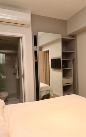 Studio para alugar com 44m², 1 quarto e 1 vaga Studio para alugar com 44m², 1 quarto e 1 vagaQuarto