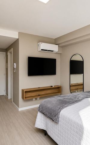 Studio para alugar com 24m², 1 quarto e 1 vaga Studio para alugar com 24m², 1 quarto e 1 vagaQuarto