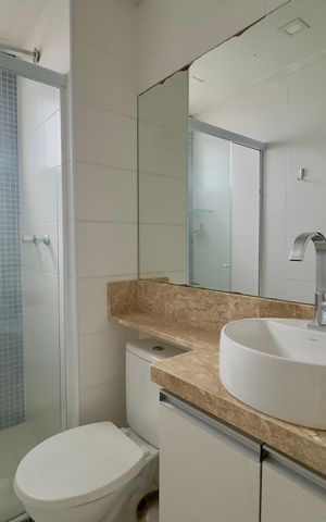 Apartamento para alugar com 69m², 2 quartos e 1 vaga Apartamento para alugar com 69m², 2 quartos e 1 vagaBanheiro 1