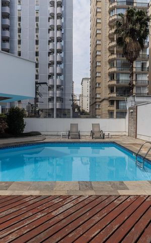 Studio à venda com 42m², 1 quarto e 1 vagaPiscina