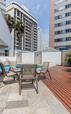 Studio à venda com 42m², 1 quarto e 1 vagaPiscina