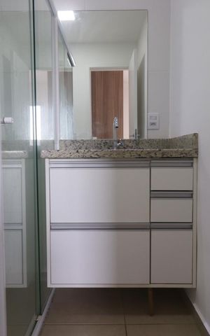 Apartamento para alugar com 50m², 1 quarto e 1 vaga Apartamento para alugar com 50m², 1 quarto e 1 vagaBanheiro da Suíte