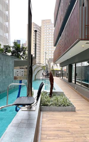 Studio para alugar com 27m², 1 quarto e sem vagaPiscina