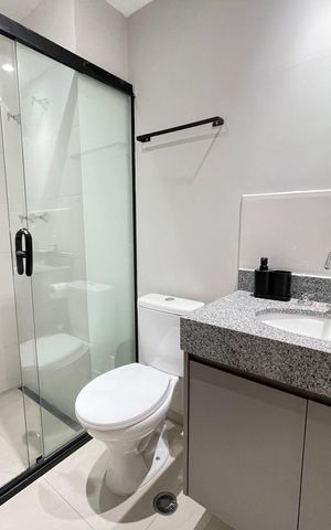 Studio para alugar com 27m², 1 quarto e sem vaga Studio para alugar com 27m², 1 quarto e sem vagaBanheiro
