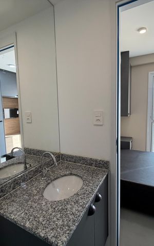 Studio para alugar com 25m², 1 quarto e 1 vaga Studio para alugar com 25m², 1 quarto e 1 vagaBanheiro