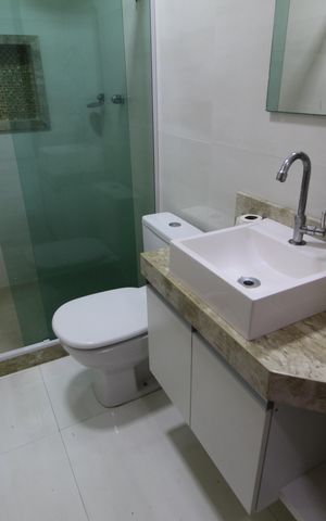 Casa de condomínio para alugar com 150m², 2 quartos e 1 vagaBanheiro Social