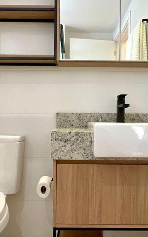 Studio para alugar com 29m², 1 quarto e sem vaga Studio para alugar com 29m², 1 quarto e sem vagaBanheiro