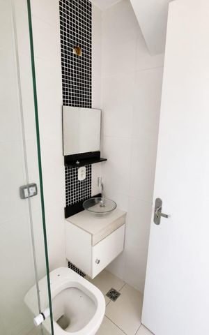Studio para alugar com 47m², 1 quarto e sem vaga Studio para alugar com 47m², 1 quarto e sem vagaBanheiro