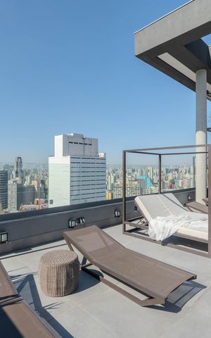 Studio para alugar com 27m², 1 quarto e sem vaga Studio para alugar com 27m², 1 quarto e sem vagaÁrea comum - Piscina
