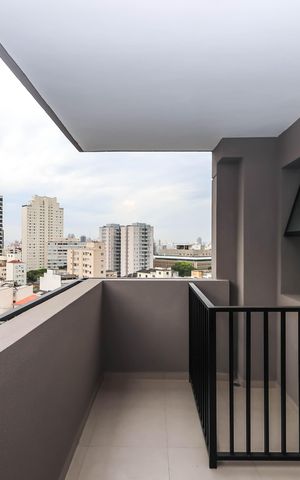 Studio à venda com 31m², 1 quarto e sem vagaVaranda