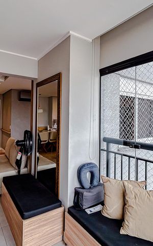 Apartamento à venda com 66m², 1 quarto e 1 vagaVaranda