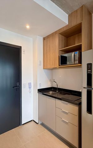 Studio para alugar com 27m², 1 quarto e sem vagaCozinha 