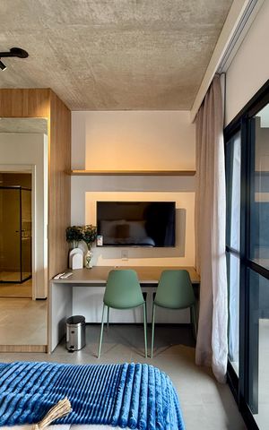 Studio para alugar com 27m², 1 quarto e sem vagaQuarto