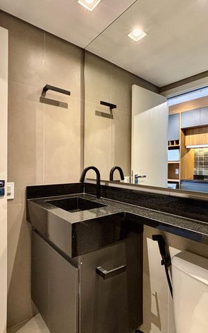 Studio para alugar com 25m², 1 quarto e sem vaga Studio para alugar com 25m², 1 quarto e sem vagaBanheiro social