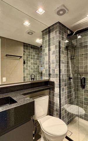 Studio para alugar com 25m², 1 quarto e sem vaga Studio para alugar com 25m², 1 quarto e sem vagaBanheiro social
