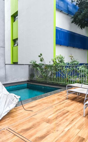 Studio para alugar com 25m², 1 quarto e sem vagaPiscina