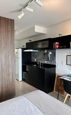 Studio à venda com 26m², 1 quarto e sem vaga