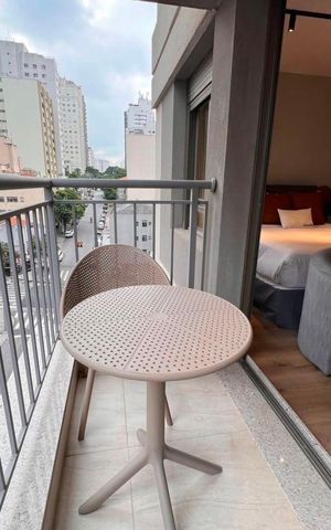 Studio para alugar com 31m², 1 quarto e sem vagaVaranda