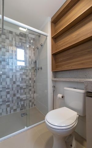 Apartamento para alugar com 56m², 2 quartos e 1 vaga Apartamento para alugar com 56m², 2 quartos e 1 vagaBanheiro da Suíte