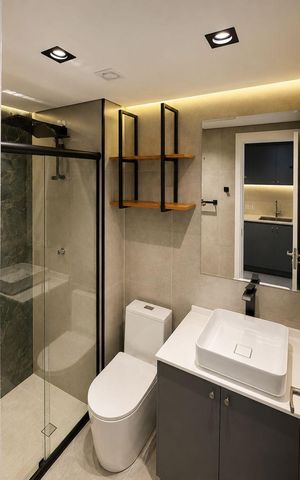 Studio para alugar com 35m², 1 quarto e sem vaga Studio para alugar com 35m², 1 quarto e sem vagaBanheiro Social