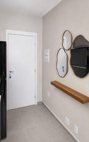 Studio para alugar com 35m², 1 quarto e sem vaga Studio para alugar com 35m², 1 quarto e sem vagaBanheiro Social