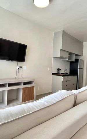 Studio para alugar com 32m², 1 quarto e sem vaga Studio para alugar com 32m², 1 quarto e sem vagaSala