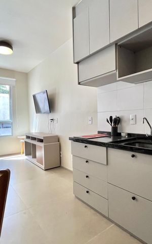 Studio para alugar com 32m², 1 quarto e sem vaga Studio para alugar com 32m², 1 quarto e sem vagaCozinha