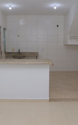 Casa de condomínio para alugar com 79m², 3 quartos e 1 vagaDetalhe Sala/cozinha americana