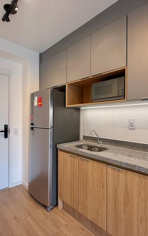 Studio para alugar com 24m², 1 quarto e sem vagaCozinha 
