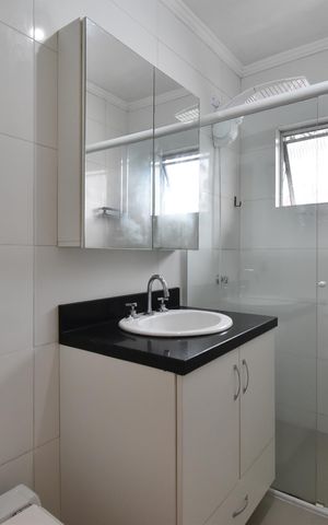 Studio para alugar com 40m², 1 quarto e sem vagaBanheiro do Studio