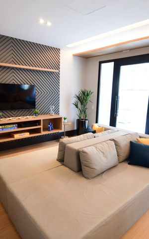 Studio à venda com 46m², 1 quarto e 1 vagaSalão de jogos
