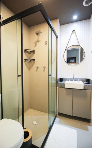 Studio para alugar com 26m², 1 quarto e sem vaga Studio para alugar com 26m², 1 quarto e sem vagaBanheiro