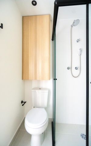 Studio para alugar com 25m², 1 quarto e sem vaga Studio para alugar com 25m², 1 quarto e sem vagaBanheiro