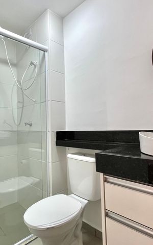 Apartamento para alugar com 25m², 1 quarto e sem vaga Apartamento para alugar com 25m², 1 quarto e sem vagaBanheiro da Suíte