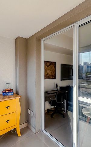 Studio à venda com 37m², 1 quarto e 1 vagaVaranda