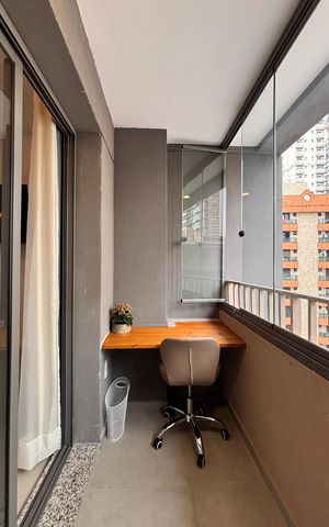 Studio para alugar com 29m², 1 quarto e sem vaga Studio para alugar com 29m², 1 quarto e sem vagaVaranda