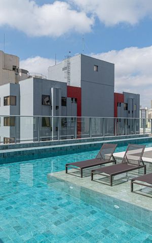 Studio para alugar com 22m², 1 quarto e sem vaga Studio para alugar com 22m², 1 quarto e sem vagaÁrea comum - Piscina