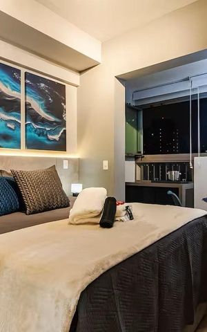Apartamento para alugar com 25m², 1 quarto e sem vaga Apartamento para alugar com 25m², 1 quarto e sem vagaSala/Quarto