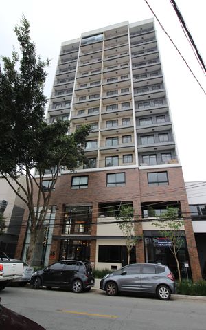Studio para alugar com 27m², 1 quarto e sem vaga Studio para alugar com 27m², 1 quarto e sem vagaFachada