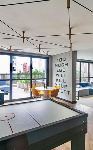 Apartamento para alugar com 29m², 1 quarto e sem vaga Apartamento para alugar com 29m², 1 quarto e sem vagaÁrea comum - Salão de Jogos