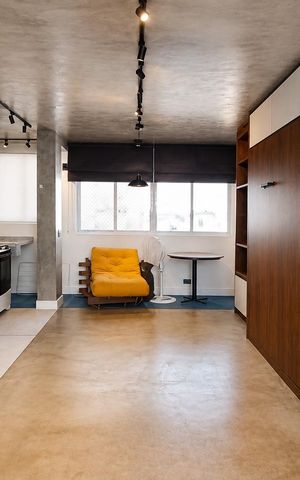 Studio para alugar com 28m², 1 quarto e sem vaga Studio para alugar com 28m², 1 quarto e sem vagaDormitório