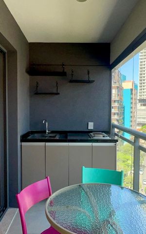 Studio para alugar com 31m², 1 quarto e sem vagaVaranda